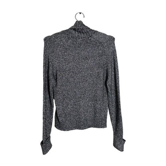 Anthropologie Coretta Shine Turtleneck Sweater Black Shimmer Wool Blend sz XS - Picture 10 of 10
